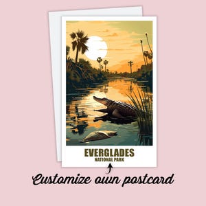 Carte postale des Everglades, carte postale personnalisée Parc national des Everglades, carte postale de voyage en Floride, carte postale de vacances en Amérique