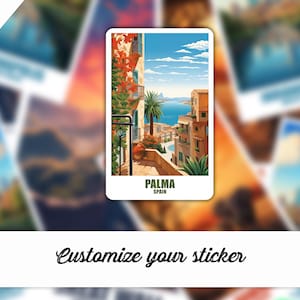 Palma Sticker, Personalized Sticker from Palma, Mallorca Sticker Gift, Spain Sticker for Suitcase Laptop Car Travel Sticker