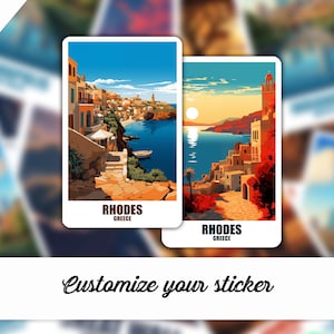Adesivo Rodi, Adesivo personalizzato Rodi, Adesivo regalo Grecia, Adesivo da viaggio Rodi, Adesivo da viaggio per auto, Adesivo per laptop