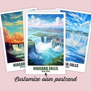 Carte postale personnalisée des chutes du Niagara, New York, Canada, Amérique, carte de vœux, carte-cadeau, carte postale, carte de voyage, amis et famille