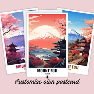 Personalisierte Mount Fuji Postkarte, Japan Karte, Mount Fuji Grußkarte Geschenkkarte Reise Postkarte Karte, Reisekarte Freunde & Familie
