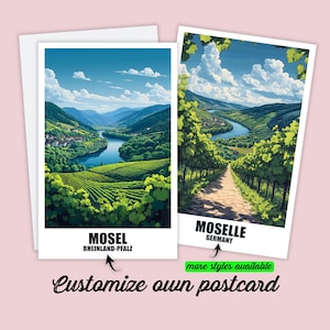 Personalisierte Mosel Postkarte Deutschland Reisekarte Mosel Personalisierbar Geschenk für Freunde Grußkarte Geschenkkarte Mosel Urlaub