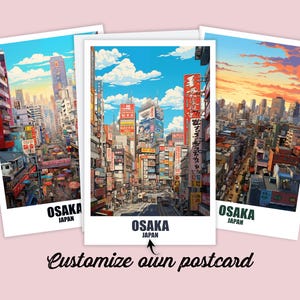 Personalisierte Osaka Postkarte, Japan Karte, Osaka Grußkarte Geschenkkarte, Reise Postkarte Osaka Karte, Reisekarte Freunde & Familie