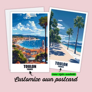 Personalisierte Toulon Postkarte Frankreich Karte Toulon Personalisierbar Geschenk für Freunde Grußkarte Geschenkkarte Reisekarte Urlaub