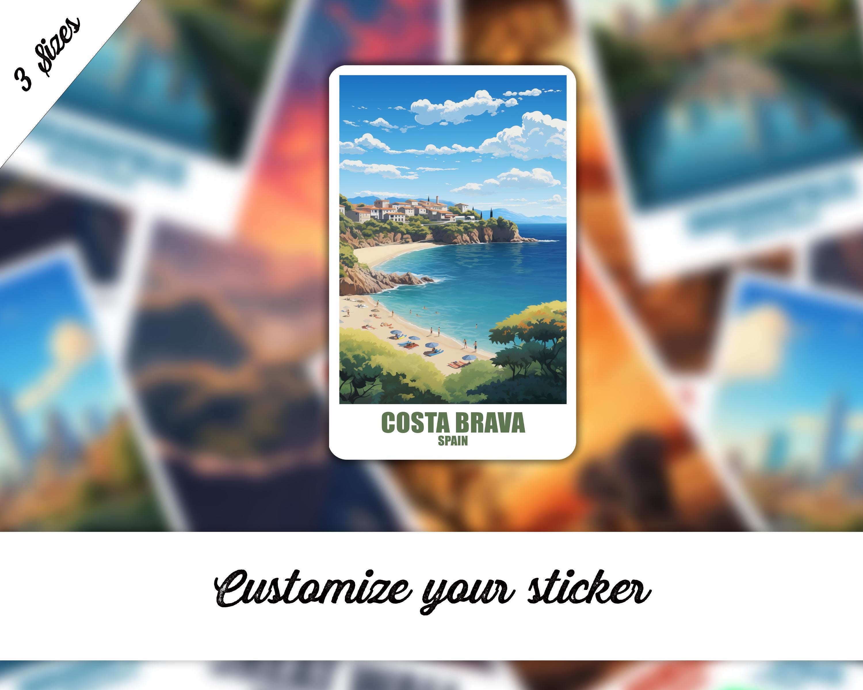 Costa Brava Sticker, Personalized Sticker Costa Brava, Spain Sticker, Sticker Travel Suitcase Car Sticker, Costa Brava Gift