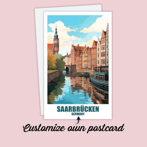 Postal personalizada de Saarbrücken, tarjeta de Alemania, tarjeta de felicitación, tarjeta de regalo, postal de viaje, tarjeta de Saar, tarjeta de viaje para amigos y familiares