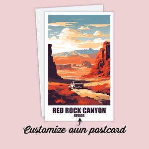 Personalisierte Red Rock Canyon Postkarte, Nevada Karte, Grußkarte Geschenkkarte, Reise Postkarte Amerika Karte, Reisekarte Freunde Familie