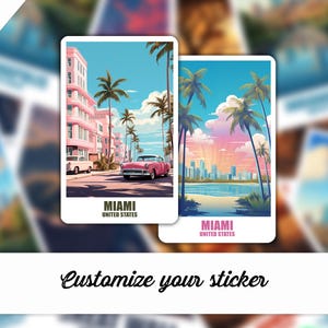 Adesivo Miami, Adesivo personalizzato Miami, Adesivo Florida Regalo, Adesivo America, Adesivo auto valigia da viaggio Adesivo da viaggio