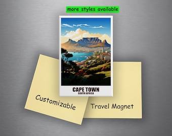 Koelkastmagneet Kaapstad Gepersonaliseerde Zuid-Afrika Magneet 78 x 53 mm Stadsmagneet Gepersonaliseerd reiscadeau Souvenir Bezienswaardigheid