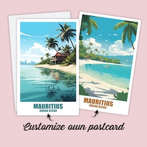 Mauritius Pocztówka, Spersonalizowana Pocztówka Mauritius, Karta Powitalna Podróż Pocztówka Mauritius Karta Podarunkowa, Karta Podróżna Przyjaciele i Rodzina