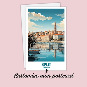 Personalized Split Postcard, Croatia Card, Greeting Card Gift Card, Croatia Travel Postcard, Split Card, Travel Card Friends Family