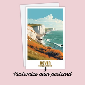 Dover Postkarte, Personalisierte Postkarte Dover, England Karte Reise UK Postkarte, Urlaubspostkarte für Freunde und Familie, Dover Geschenk