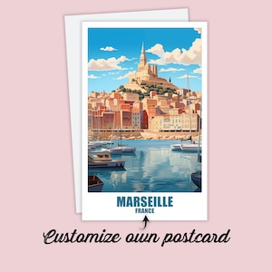 Marseille Postkarte, Personalisierte Postkarte Marseille, Frankreich Karte Reise Postkarte Geschenk Karte Urlaubspostkarte Freunde & Familie