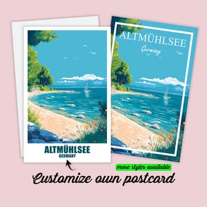 Carte postale personnalisée Altmühlsee Bavière carte Allemagne Cadeau personnalisable pour amis carte de vœux carte cadeau carte de voyage