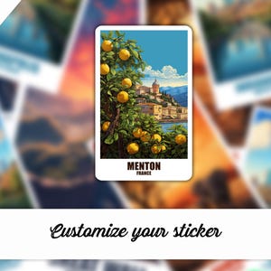 Menton Aufkleber, Personalisierter Aufkleber Menton, Frankreich Sticker Geschenk Aufkleber Reisekoffer Autoaufkleber Reisesticker Menton