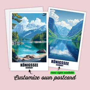 Personalisierte Königssee Postkarte Bayern Karte Deutschland Personalisierbar Geschenk für Freunde Grußkarte Geschenkkarte Reisekarte Urlaub
