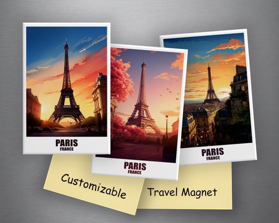 3D Paris France Fridge Magnet Set - Souvenir Gift, Polyresin & Magnet, Travel Decor