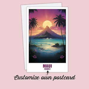 Maui Postkarte, Personalisierte Postkarte von Maui, Hawaii Karte Reise Postkarte, Geschenk Karte von Maui Urlaubspostkarte Freunde & Familie