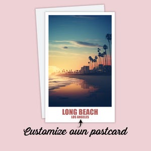 Long Beach Postkarte, Personalisierte Postkarte Long Beach, Los Angeles Karte Reise Postkarte Geschenk Karte, Reisekarte Freunde & Familie