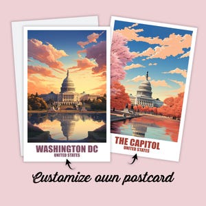 Cartolina personalizzata di Washington, Washington D.C. Carta, biglietto d'auguri, buono regalo, cartolina di viaggio in America, biglietto di viaggio USA, amici