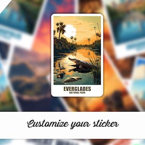 Adesivo Everglades, adesivo personalizzato Everglades, adesivo Florida, adesivo regalo valigia da viaggio adesivo auto, adesivo da viaggio USA
