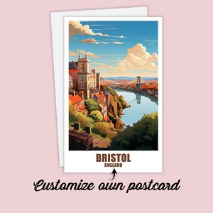 Carte postale de Bristol, carte postale personnalisée de Bristol, Angleterre, carte postale de voyage, carte postale de vacances pour les amis et la famille, carte de Bristol