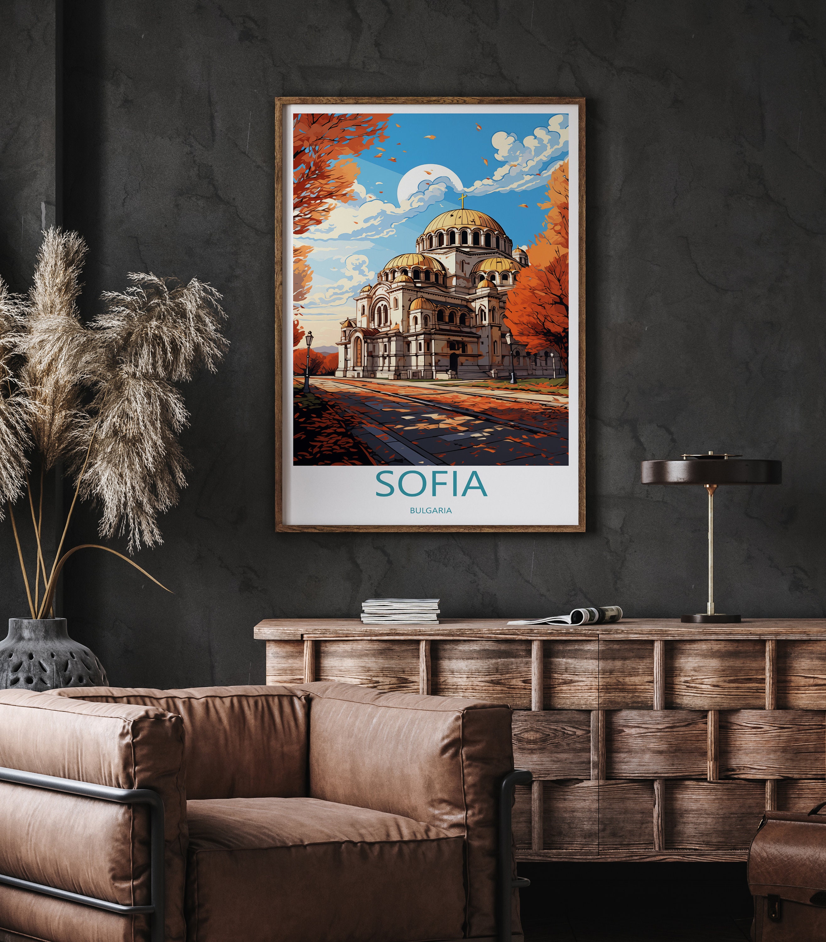 Discover Affiche Ville De Sofia Au Coucher Du Soleil Bulgarie