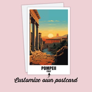 Carte postale personnalisée Pompéi, carte Italie, carte cadeau carte de vœux Pompéi, carte postale de voyage carte Pompéi, carte de voyage amis famille