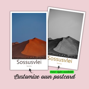 Personalized Sossusvlei Postcard Namibia Travel Map Africa Personalizable Gift for Friends Greeting Card Gift Card Holiday Card