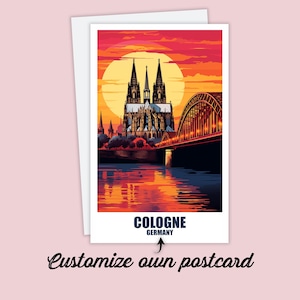 Köln Postkarte, Personalisierte Postkarte Köln, Deutschland Karte Reise Postkarte Geschenk Karte Köln Urlaubspostkarte für Freunde & Familie