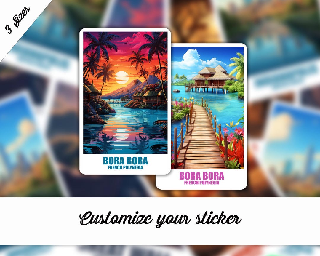 Bora Bora Sticker, Bora Bora Sticker, Personalized Sticker, Suitcase ...