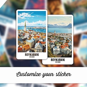 Adesivo Reykjavik, Adesivo personalizzato Reykjavik, Adesivo regalo Islanda, Adesivo Reykjavik, Adesivo da viaggio per auto, portatile