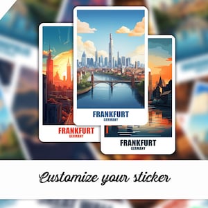 Frankfurt Sticker, Personalized Sticker Frankfurt, Germany Sticker, Sticker Gift Sticker, Travel Suitcase Car Sticker