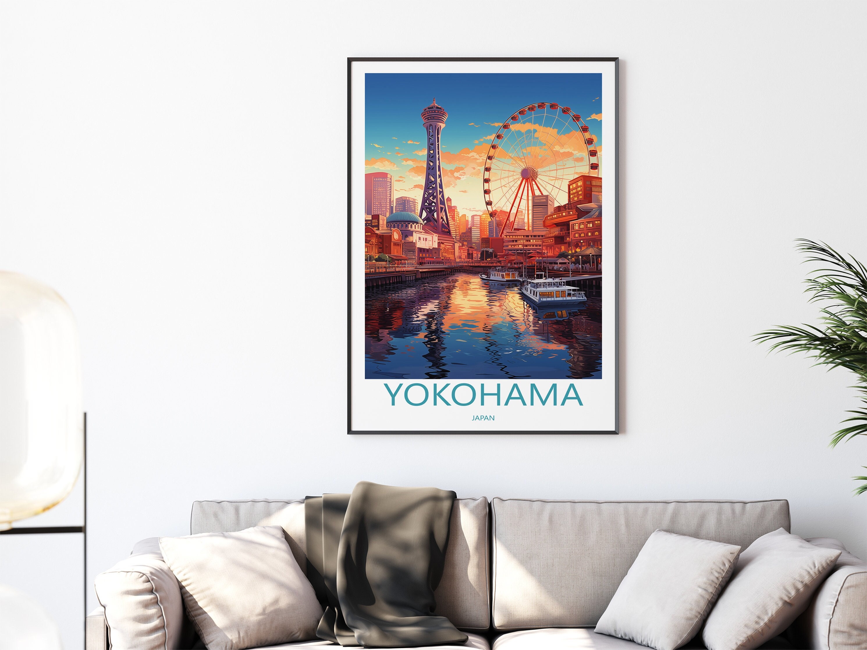 Yokohama Poster Wall Art | Yokohama Travel Poster Print