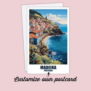 Carte postale de Madère, carte postale personnalisée Madère, Portugal Carte postale de voyage Carte-cadeau, carte postale de vacances Amis et famille