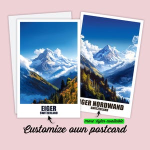 Personalisierte Eiger Postkarte Schweiz Karte Eiger Nordwand Grußkarte Geschenkkarte Reisekarte Personalisiert Postkarte für Freunde Familie