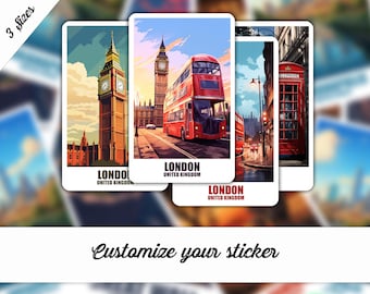London Sticker, Personalized Sticker London, England Sticker, Sticker Travel Suitcase Car Sticker Travel Sticker, Gift Sticker