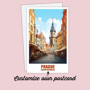 Personalisierte Prag Postkarte, Tschechien Karte, Prag Grußkarte Geschenkkarte, Reise Postkarte Prag Karte, Reisekarte Freunde & Familie