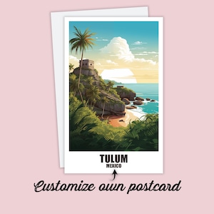 Personalisierte Tulum Postkarte, Mexiko Karte, Grußkarte Geschenkkarte, Mexiko Reise Postkarte, Tulum Karte, Reisekarte Freunde und Familie