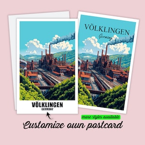 Carte postale personnalisable de Völklingen, carte de voyage de l'Allemagne, Völklingen, cadeau personnalisé pour amis, carte de vœux, carte cadeau, vacances