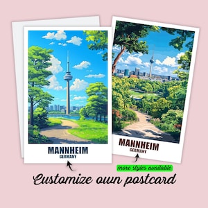 Personalisierte Mannheim Postkarte Mannheim Karte Deutschland Grußkarte Geschenkkarte Deutschland Karte Reisekarte Geschenk Freunde Familie