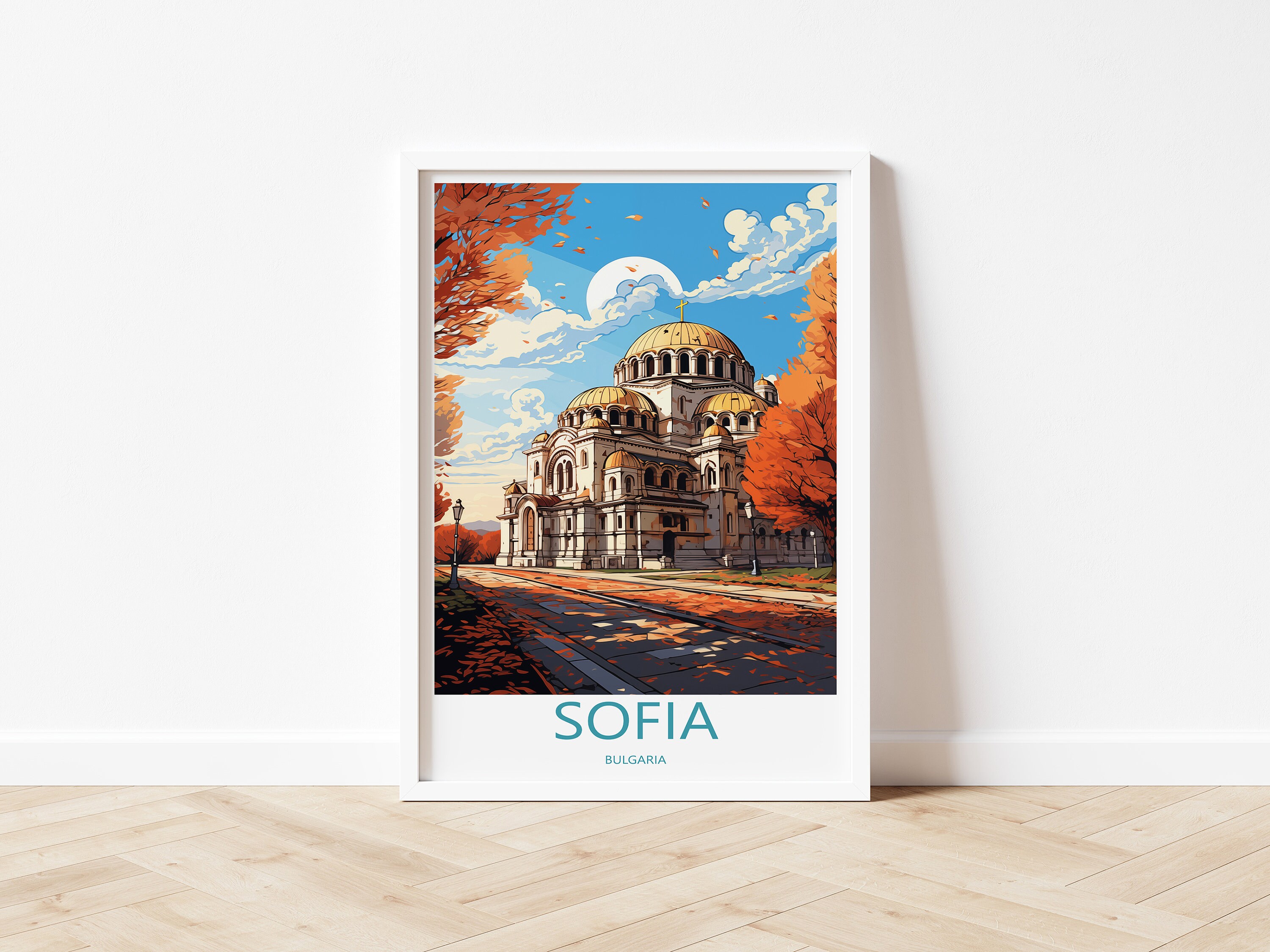 Discover Affiche Ville De Sofia Au Coucher Du Soleil Bulgarie
