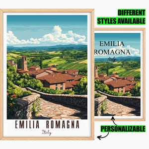 Emilia Romagna Poster Personalized Italy Travel Poster Customizable Gift for Friends Personalized Poster Travel Gift