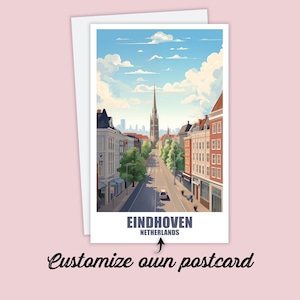 Carte postale d'Eindhoven, carte postale personnalisée Eindhoven, Pays-Bas Carte postale de voyage Cadeau, carte postale de vacances pour les amis et la famille