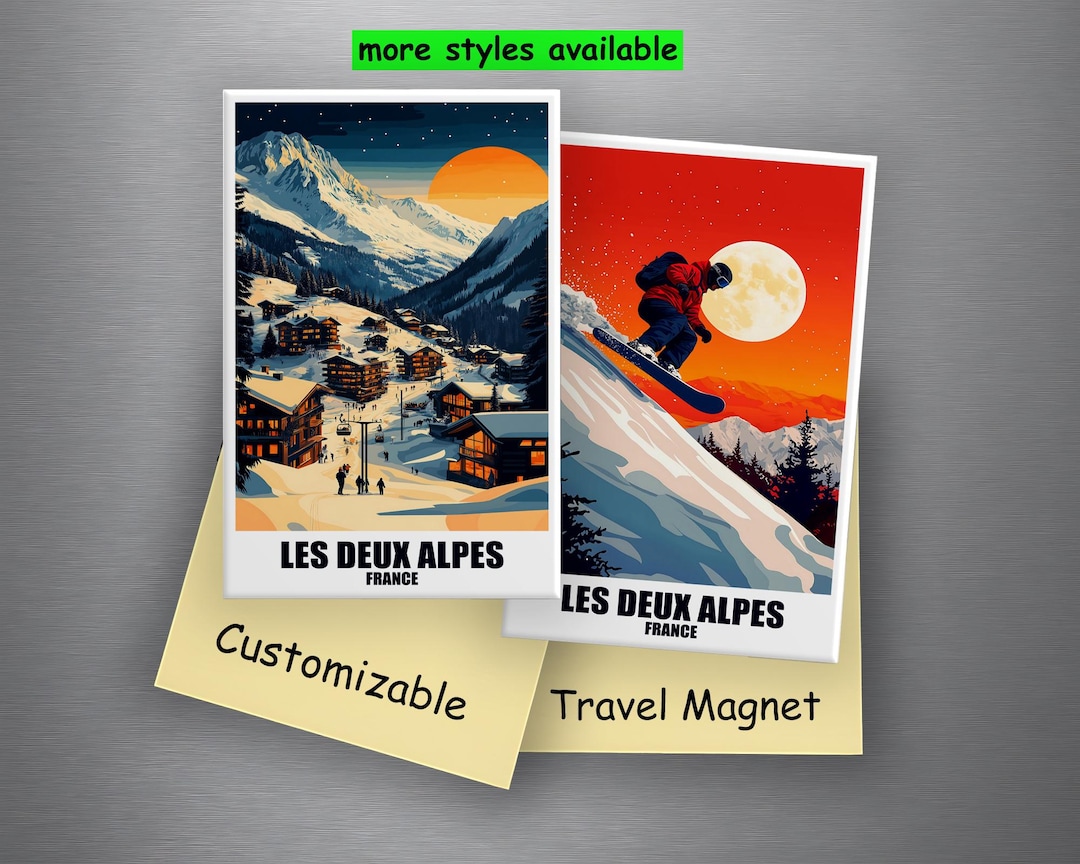 Les Deux Alpes Personalized Fridge Magnet 78 X 53 Mm France City