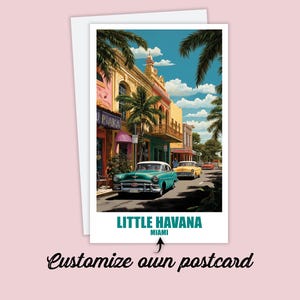 Little Havanna Postkarte, Personalisierte Postkarte Little Havanna, Miami Karte Reise Postkarte Geschenk Karte, Urlaubspostkarte Reisekarte