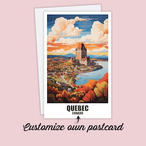 Carte postale personnalisée du Québec, carte du Canada, carte-cadeau de vœux du Québec, carte postale de voyage, carte du Québec, carte de voyage pour amis et famille