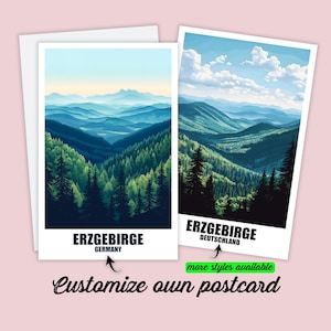 Carte postale personnalisée Erzgebirge Allemagne carte Erzgebirge Cadeau personnalisable pour amis carte de vœux carte cadeau carte de voyage