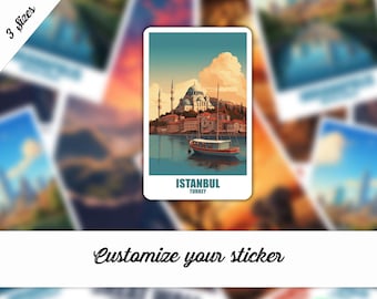 Istanbul sticker, personalized sticker Istanbul, Türkiye sticker, gift sticker suitcase car sticker travel sticker Istanbul