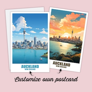 Carte postale d'Auckland, carte postale de voyage d'Auckland, carte postale personnalisée, carte postale de vacances en Nouvelle-Zélande pour les amis et la famille, carte postale